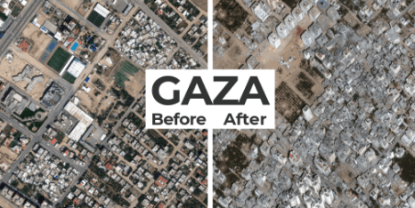 Citra Satelit Ungkap Kehancuran Seluruh Sekolah di Gaza